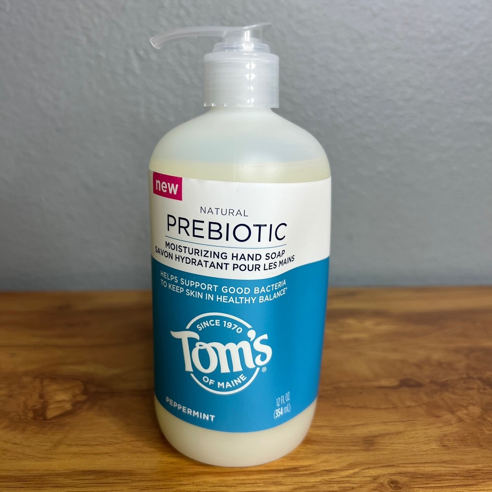 Tom's of Maine Prebiotic Hand Soap 12oz Peppermint Moisturizing Natural NEW